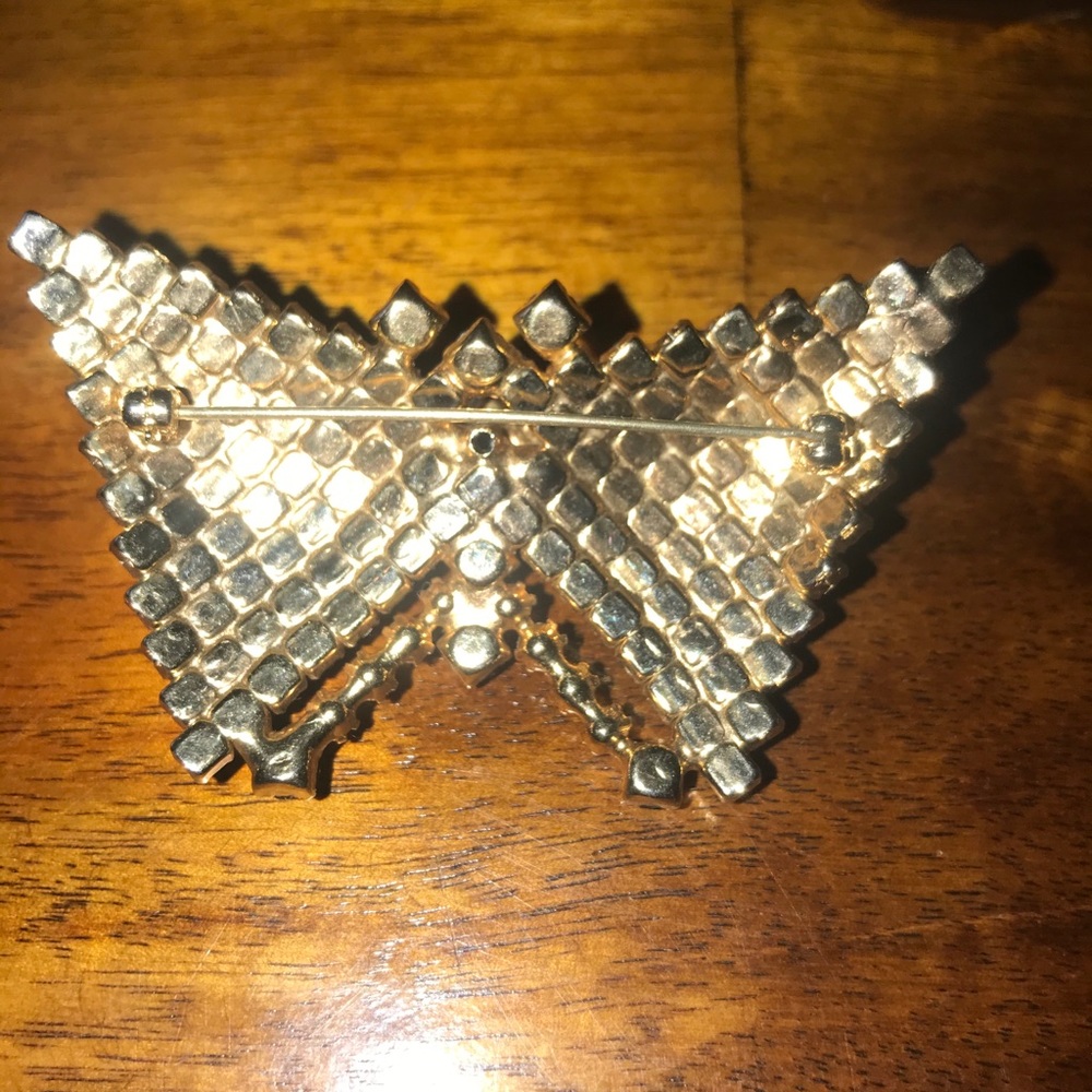 Iridescent Rhinestone Butterfly 🦋 Brooch - Picture 2 of 5